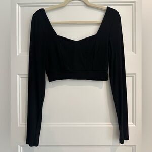 Blush Long Sleeve Ribbed Crop Top